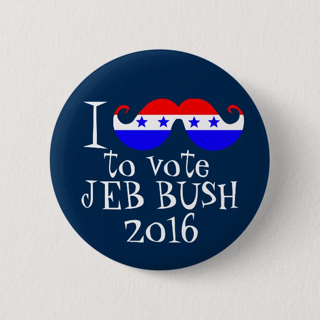I Mustache You to Vote Jeb Bush 2016 Button (Front)