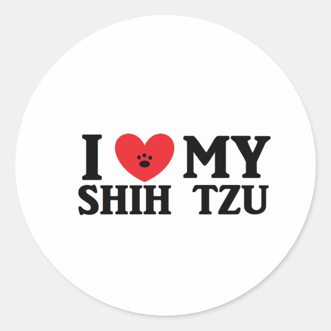 I ♥ My Shih Tzu Classic Round Sticker (Front)