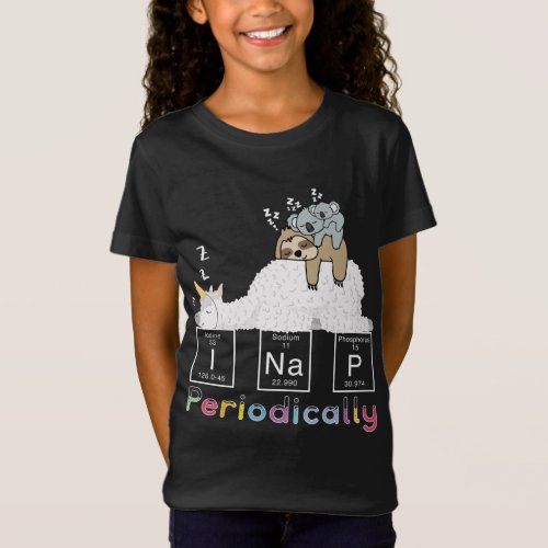 I Nap Periodically Science SlothUnicorn llama Koa T_Shirt