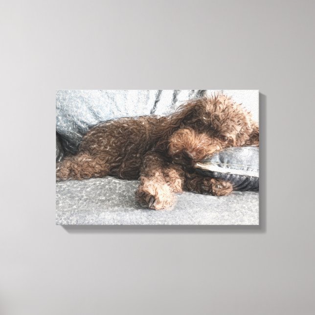 I ❤️ Naps Poodle Canvas Print (Front)