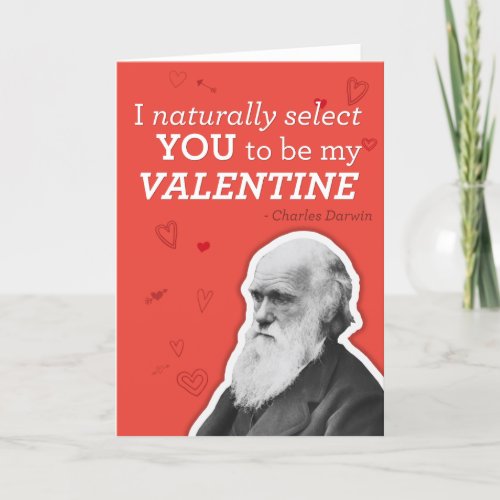 I Naturally Select You To Be My Valentine _ Darwin Holiday Card