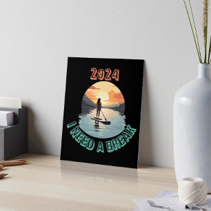 I need a break and relax on Stand Up Paddle board Metal Print
