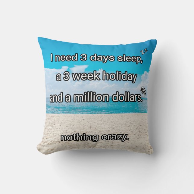 I need a break throw pillow (Front)