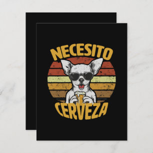 I NEED A CUTE CHIHUAHUA BEER NOTE CARD