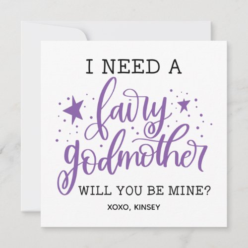 I Need A Fairy Godmother Will You Be Mine Proposal Thank You Card