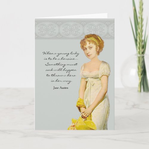 I Need a Hero  Jane Austen Note Card