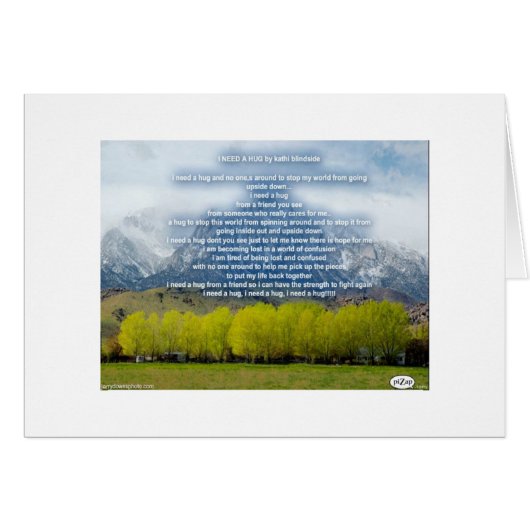 I NEED A HUG CARDS (Front Horizontal)