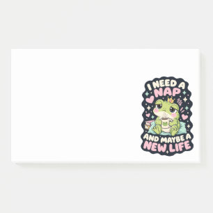 I need a nap and maybe a new life frog humor post-it notes