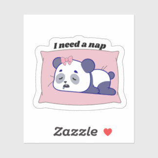“I Need a Nap” Funny Kawaii Design Sticker