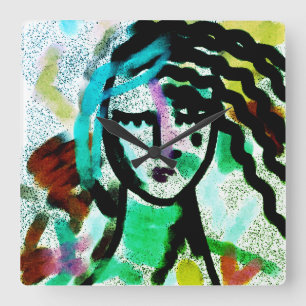 I Need a Vaca Original Abstract Art Square Wall Clock