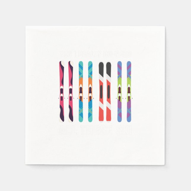 I Need All These Ski Skier Skiing Winter Sports Gi Napkins (Front)