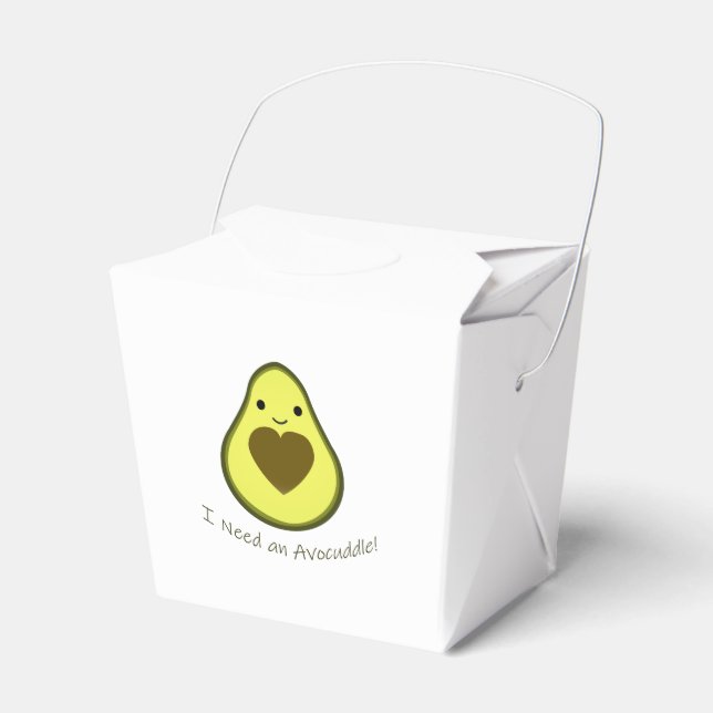 I Need an Avocuddle Cute Kawaii Avocado Favor Boxes (Front Side)