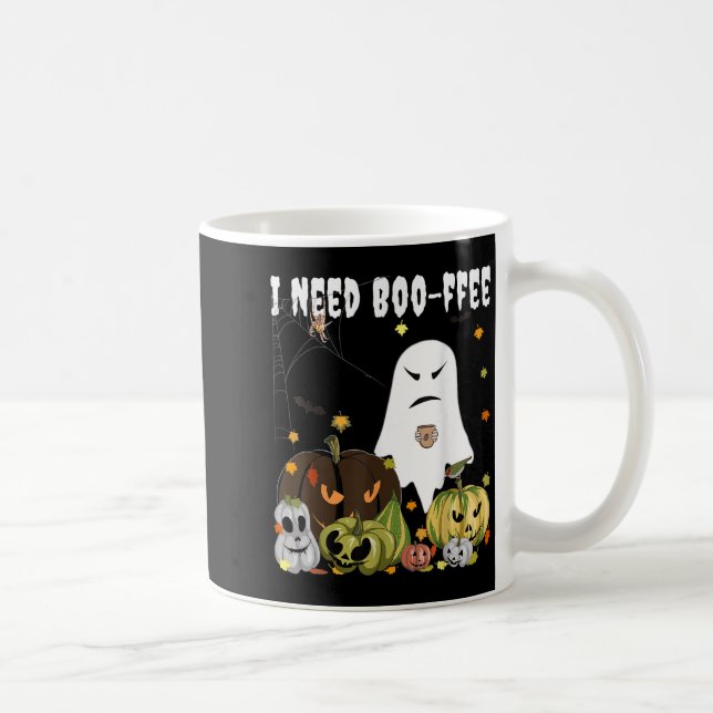 I Need Boo-ffee Ghost Jack-o-lantern Coffee Lover  Coffee Mug (Right)