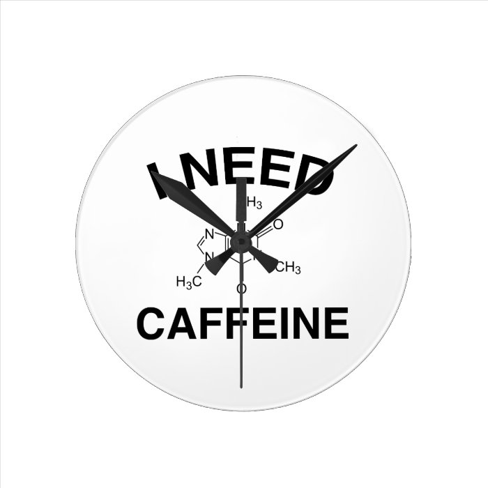 I Need Caffeine Wallclocks