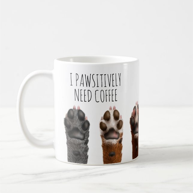 I Need Coffee Dog Coffee Mug (Left)