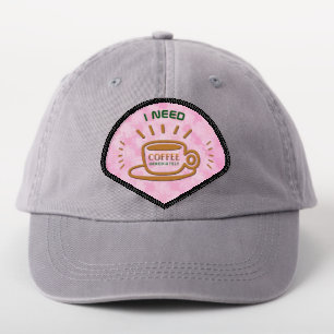 I Need Coffee Immediately Cup Pink Watercolor  Patch