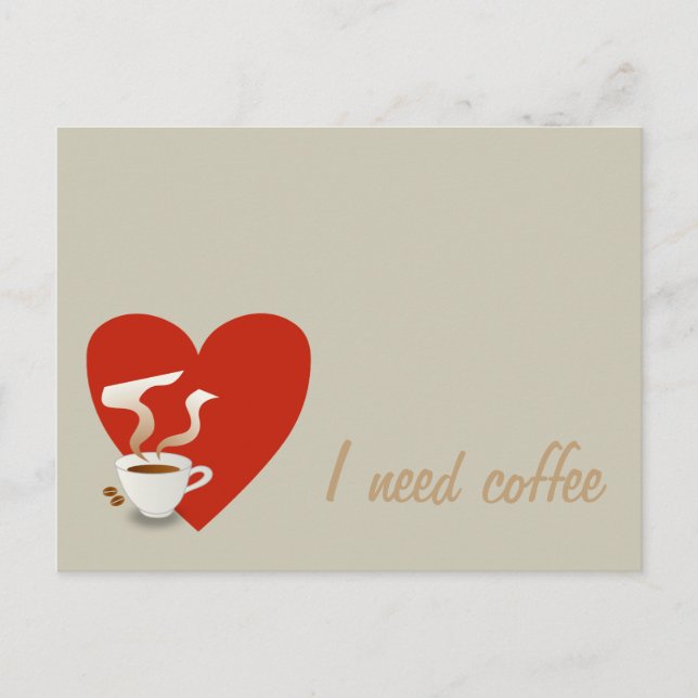 I need coffee - postcard (Front)
