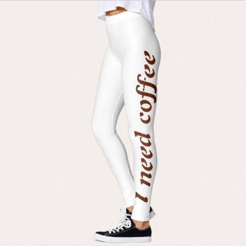 I Need Coffee Workout Leggings for Women