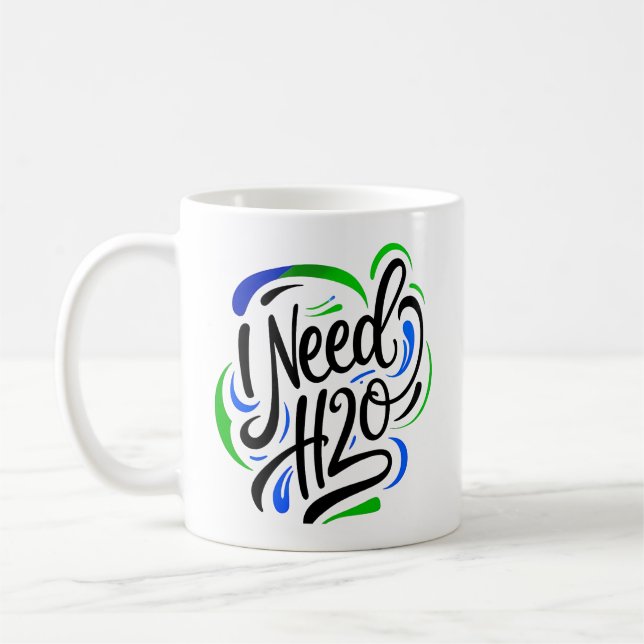 I need H2O script Coffee Mug (Left)
