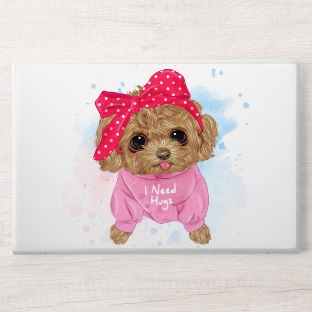 I need hugs cute puppy  HP laptop skin (Front)