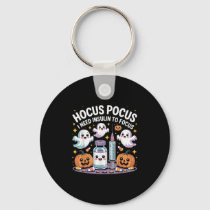 I Need Insulin To Focus Funny Halloween Diabetic Keychain
