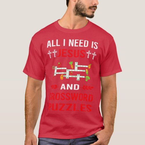 I Need Jesus And Crossword Puzzles T_Shirt