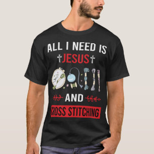 I Need Jesus Cross Stitching T-Shirt