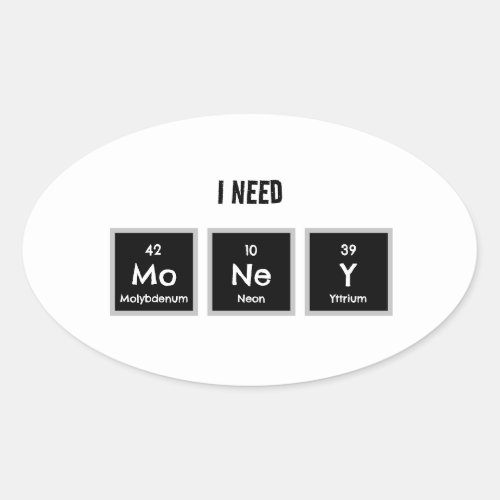 I Need Money Chemistry Sticker