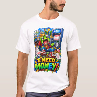 I NEED MONEY – Funny Frog ATM T-Shirt