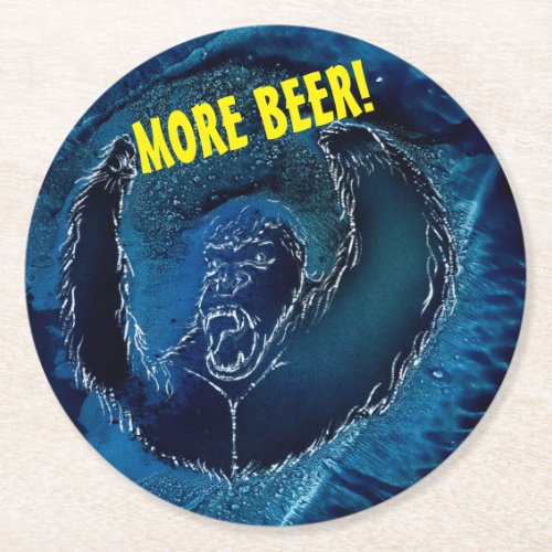 I Need More Beer Round Paper Coaster