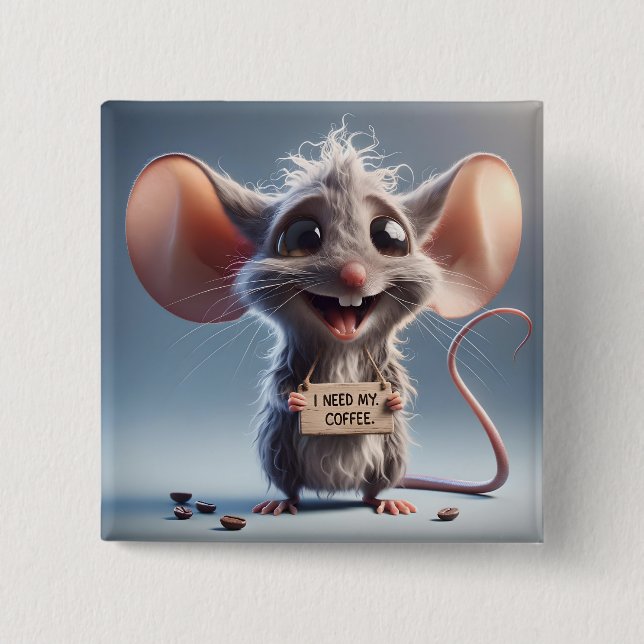 I Need My Coffee Button (Front)