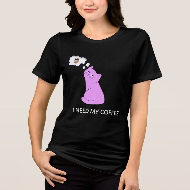 I Need My Coffee Grumpy Cat Lover Tee (Front)