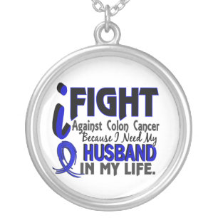 I Need My Husband Colon Cancer Silver Plated Necklace