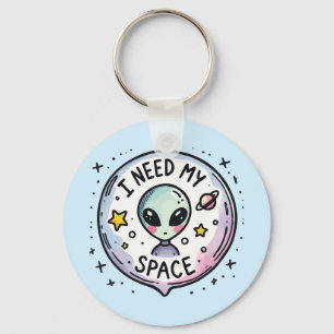 I Need My Space Cute Alien Keychain