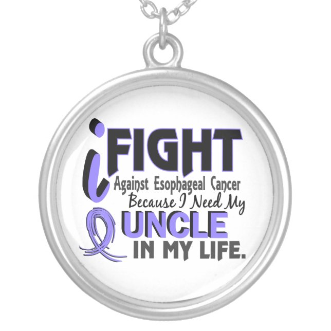 I Need My Uncle Esophageal Cancer Silver Plated Necklace (Front)