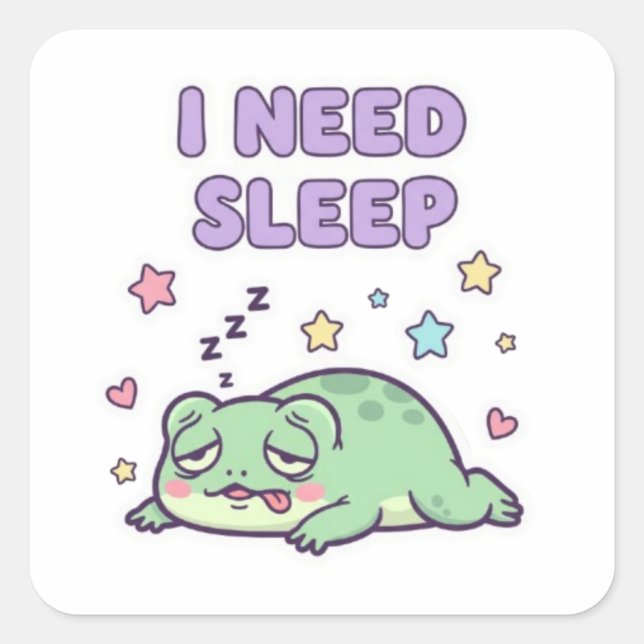 I Need Sleep Frog Sticker Cute Sleepy Frog Exhaust (Front)