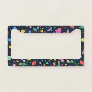I Need Some Space UFO Planets Pattern License Plate Frame