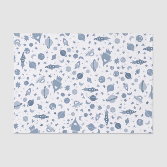 I Need Some Space UFO Rocket Planet Pattern Gift Tissue Paper (Front)