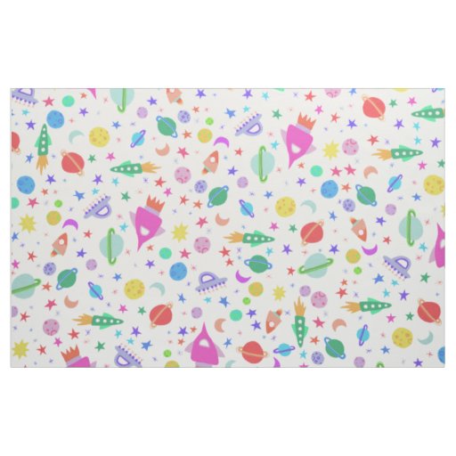I Need Some Space Universe UFO Pattern Fabric