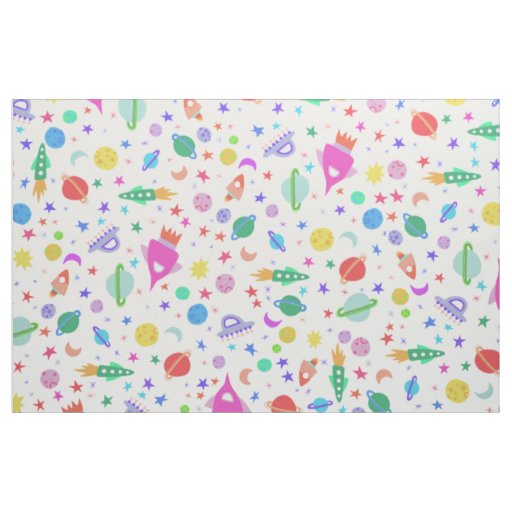I Need Some Space Universe UFO Pattern Fabric