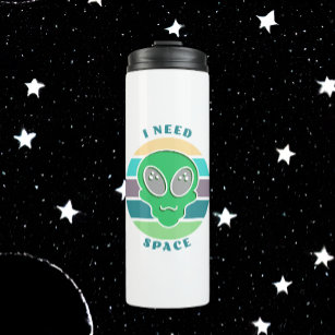 I Need Space   Funny Vintage Alien Pun Thermal Tumbler