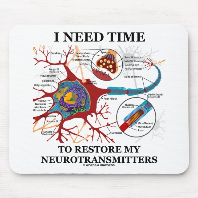 I Need Time To Restore My Neurotransmitters Mouse Pad (Front)