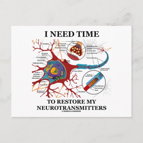 I Need Time To Restore My Neurotransmitters Postcard