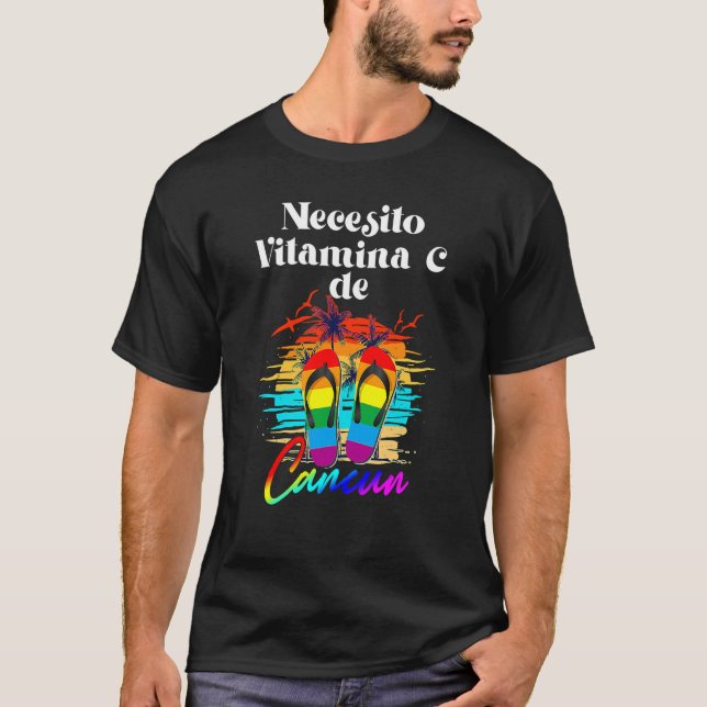 I Need Vitamin C Cancun Mexico Vacation Beach Matc T-Shirt (Front)