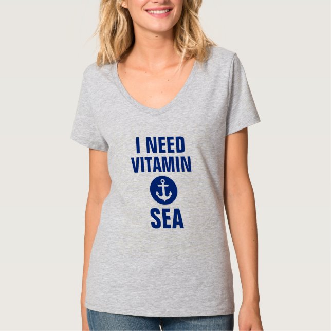 I Need Vitamin Sea Nautical Blue Anchor T-Shirt G (Front)