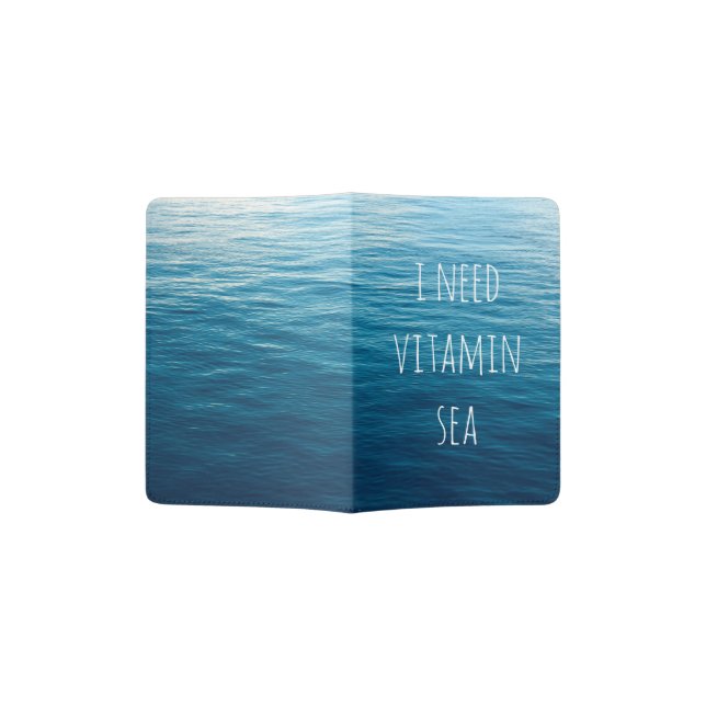 I NEED VITAMIN SEA - Passport holder. Passport Holder (Opened)