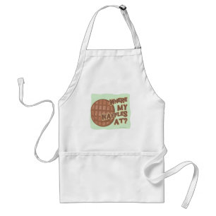 I need waffles cartoon breakfast slogan design adult apron