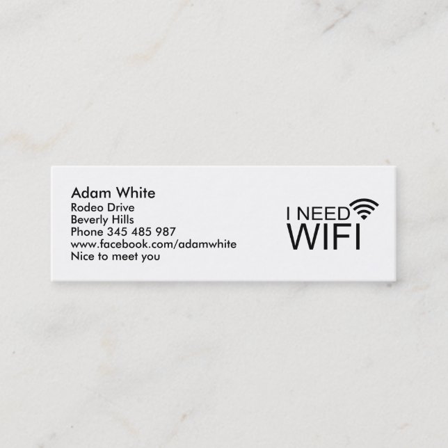 I need wifi internet mini business card (Front)