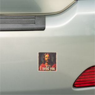 I Need You Christ Vintage Car Magnet
