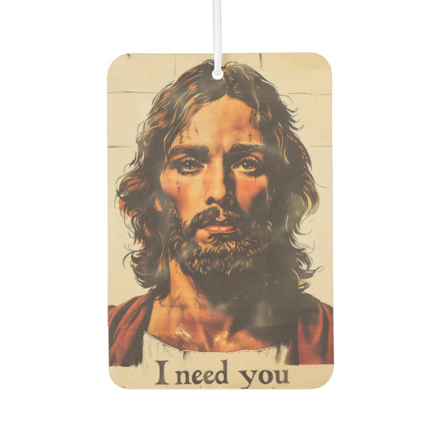 I Need You Retro Christ Air Freshener (Front)